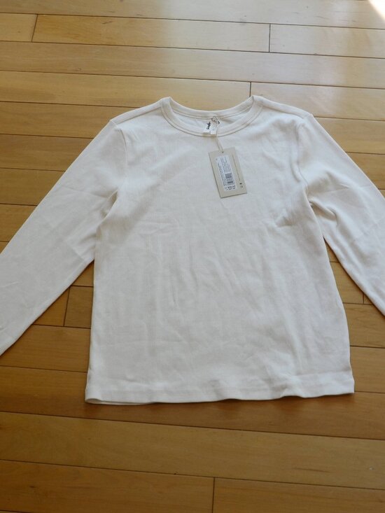 Pact Tops - Pact Women's Cream Perfect Rib layering Long Sleeve Top Size L NWT